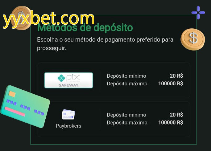 O cassino yyxbet.combet oferece uma grande variedade de métodos de pagamento